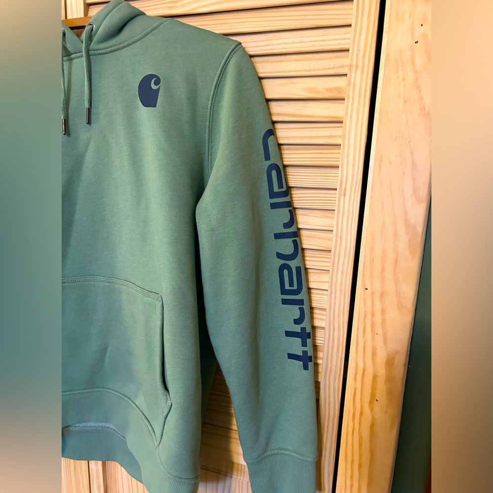 Women’s Carhartt hoodie, hooded sweatshirt, size XL pretty green color